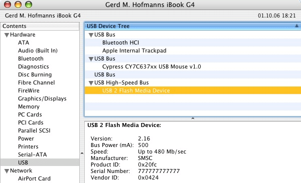 Mac OS System Profiler