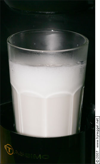 Tassimo Latte Macchiato, Milchanteil